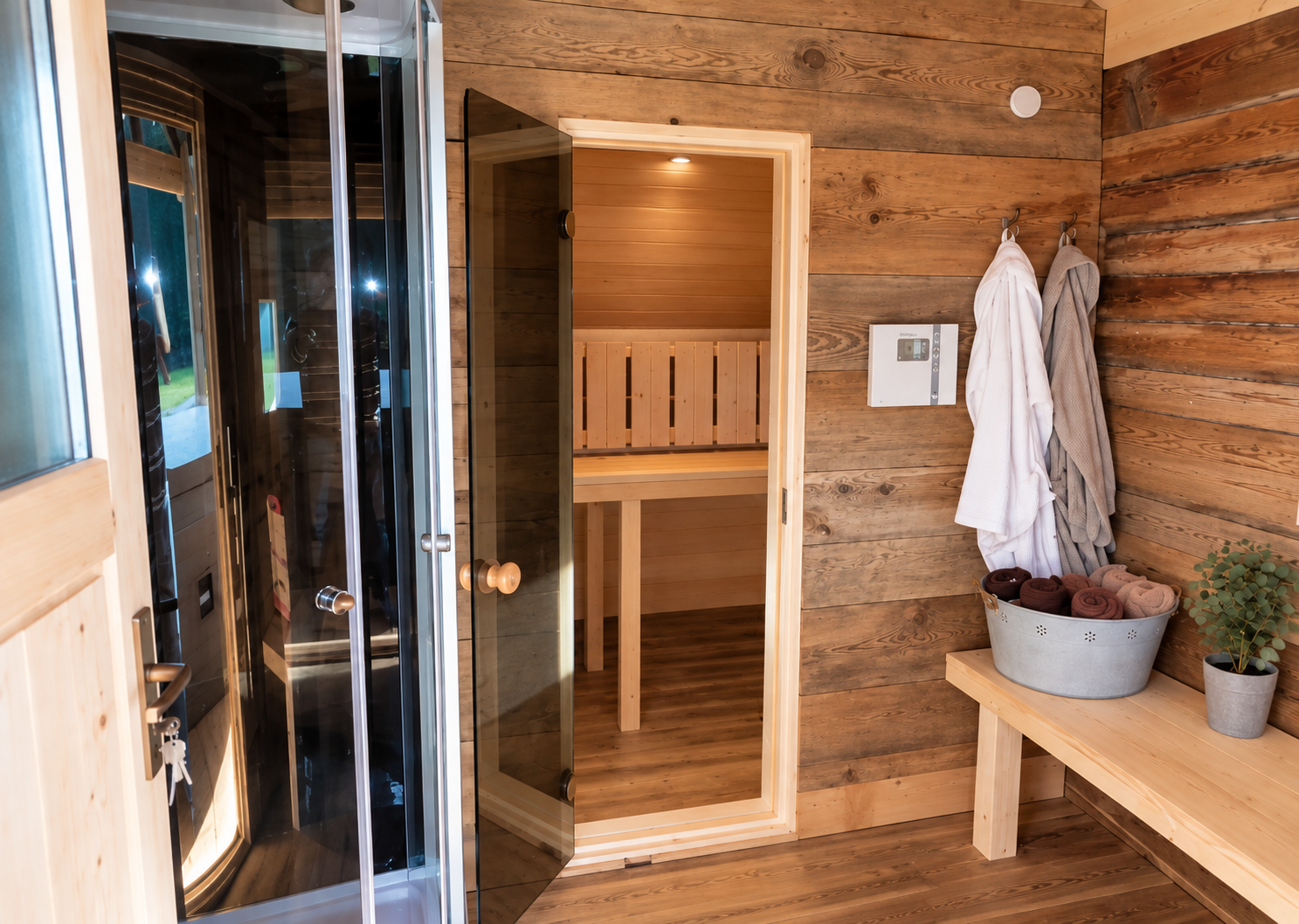 Innenansicht der finnischen Sauna